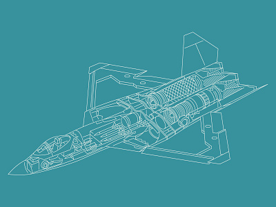 YF-23A air force aircraft blueprints engines illustrations jet leankit line line work plane