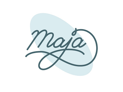 Maja elipse hand lettering logo maja mark script type typography