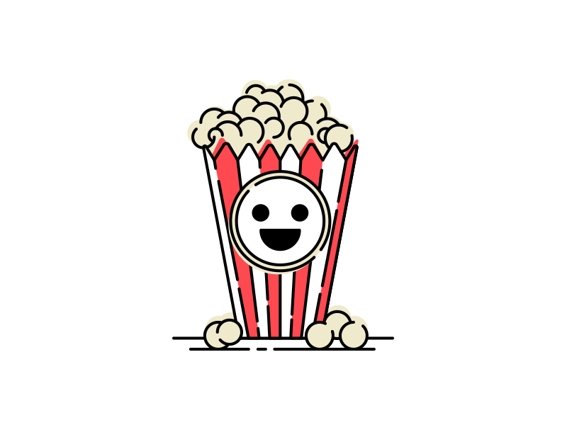 Popcorn cartoon face faces gif halloween illustration popcorn smiley sticker stickermule
