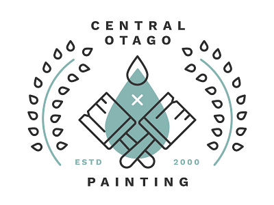 Cop Variation 2 brush central otago drip drop fern illustration logo paint painting