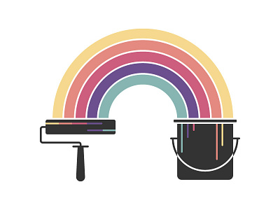 Cop Variation 3 bucket illustration logo paint rainbow roller