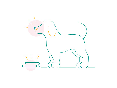 Tail Trax dog illustration line art newspaper puppy