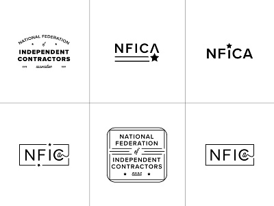 NFICA Unused concepts contractor emblem ideas independent logo national nfica star