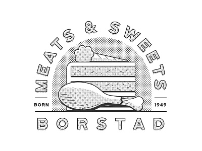 Meats & Sweets born brand branding cake carrot design drumstick halftone illustration line work meat sweet