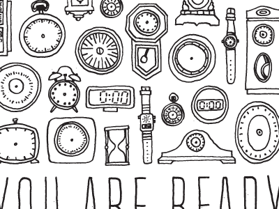 Ready clocks do it illustration line message poster stremkes request