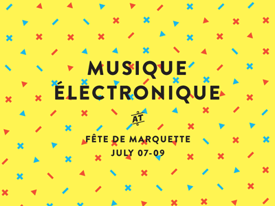 Musique blue electronic french music poster red typography yellow