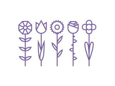Flowers flower flowers illustration line purple single weight