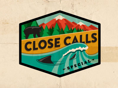 Close Calls bear calls close field mountains outdoors shark stream trees water wave