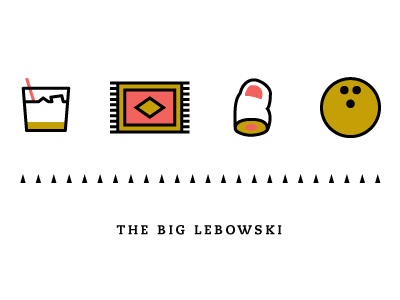 Lebowski bowling icon icons illustration line logos rug toe white russian