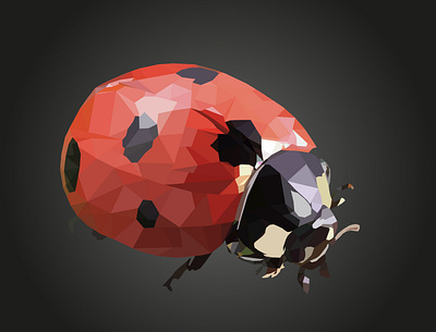 Ladybug (Polygonal Art) art artwork design gradient illustration polygon polygonal vector