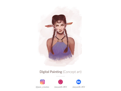 Digital Painting (Concept art study) art artwork casestudy character design characterdesign concept art design details digital art digital painting fantasy girl portrait illustration model portrait realistic shading sketch stylized texture