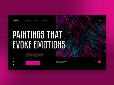 Design concept of the exhibition of paintings concept design ui uiux design ux web webdesign