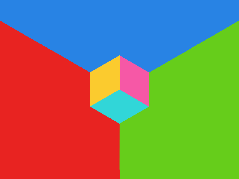 Colour cube geometry gif motion processing