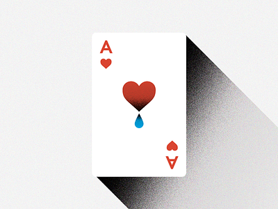 A ♥ ace card game heart illustration shadow tear vector