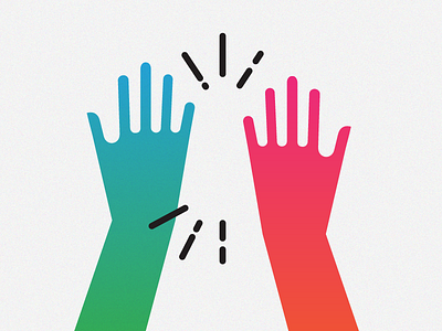 ✋💥✋ celebration hand hands high five illustration vector yay