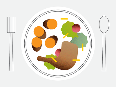 🍴 food fork illustration plate salad spoon sweet potatoes thanksgiving turkey vector