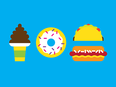 everyday is my cheat day donut food hotdog ice cream illustration taco vector