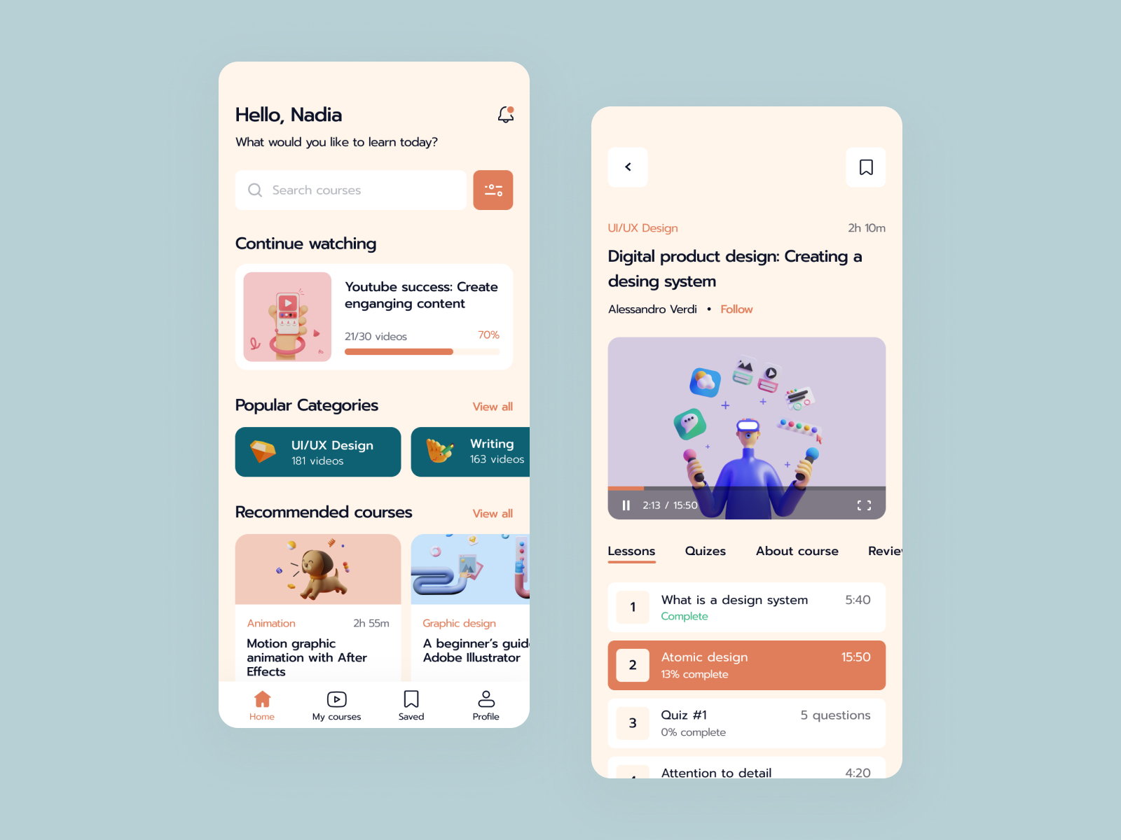 Online learning mobile application by Despina on Dribbble