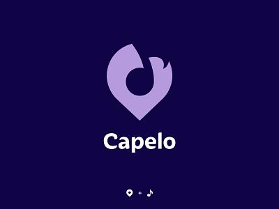 Capelo logo design branding design location logo logotype map music note pin street art urban