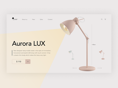 Lamp shop concept design figma lamp minimal ui web webdesign