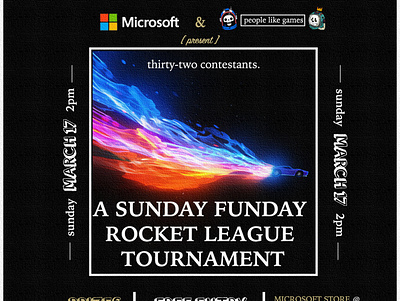 Sunday Funday Rocket League Tournament branding design esports gaming graphic design poster ui