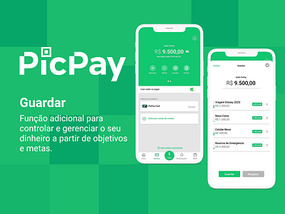 PicPay - Guardar app bank app banking design design app money moneyapp ui ux ux design