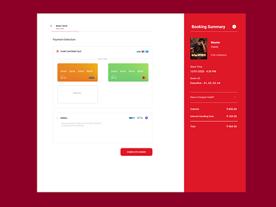 BookMyShow Payment Portal movie payment ticket ui