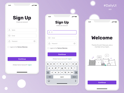 Sign Up - Daily UI #001 app dailyui design illustration sign up ui ux