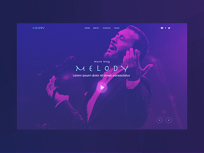 Melody dance music play ui user interface ux web design webdesign