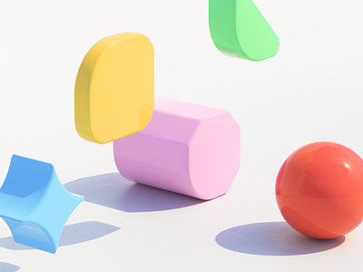 Playful 3d 3d art brand identity c4d color concept design playful shape