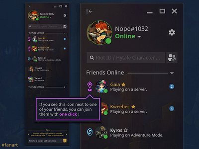 Hytale Launcher Friends List Concept adventure design game games hytale launcher minecraft morena daniel ui ux