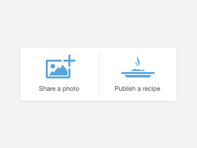 Sharing Buttons blue buttons clean icons light minimal photo recipe share