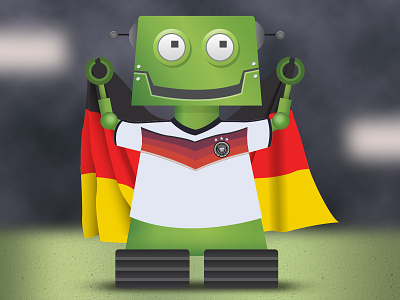 Germany Wins! akismet flag football germany illustration robot soccer world cup