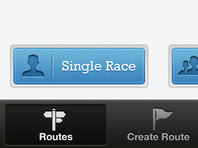 iPhone app buttons app blue button iphone race tab