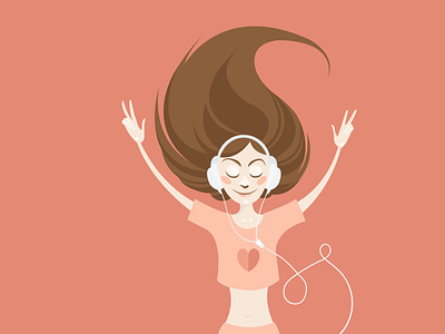 Music Girl app branding design icon illustration illustration design typography vector