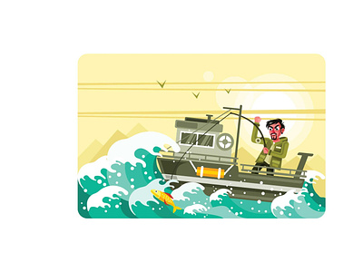 FisherMan on the Boat