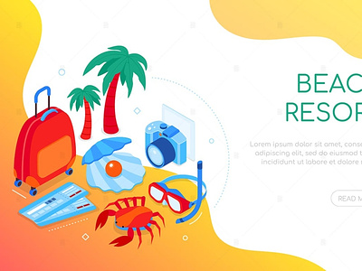 Beach resort design web banner web banners web design webdesign