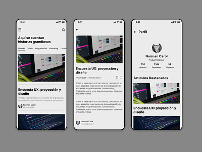Blog App appdesign figmadesign minimalismo ui ux uxuidesigner