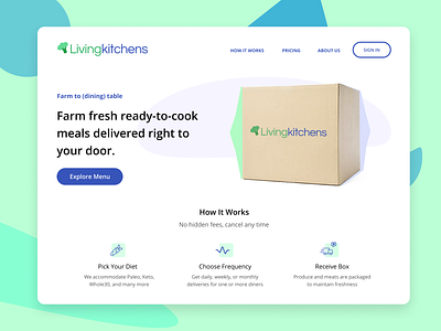 Living Kitchens Landing Page branding