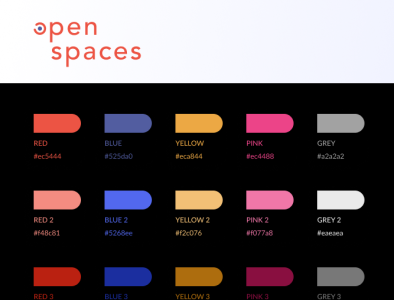 Open Spaces - Primary & Secondary Colors branding ui