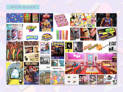 90s Moodboard & Themed Website branding design