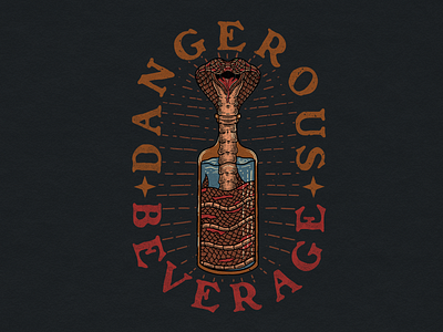 dangerous beverage apparel apparel design artforsale artwork badge badgedesign branding design designforsale illustration illustrator logodesign merch design photoshop tattoo design tshirt design vintage design vintagelogo