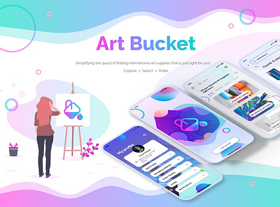 ART BUCKET | UX Case study branding design interaction design product design typography ui ui ux uidesign user experience userinterface uxdesign vector