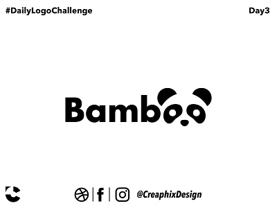 Bamboo Logo 2 - #dailylogochallenge bamboo bamboo logo black and white black logo branding dailylogochallenge design illustration illustrator logo minimal minimalist panda logo typography vector