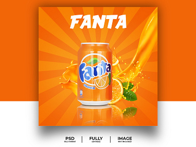 Social Media Fanta cold drinks banner.