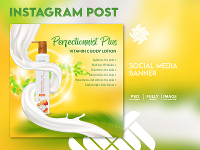 Social Media Banner. Poster, Lady Product, Face wash