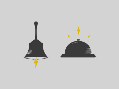 Service Bells bells bolt fresh fun grey illustration lightning new