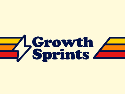 Growth Sprints bold bubbly clean colorful creative fun inspired lightning bolt logo retro simple vector vintage