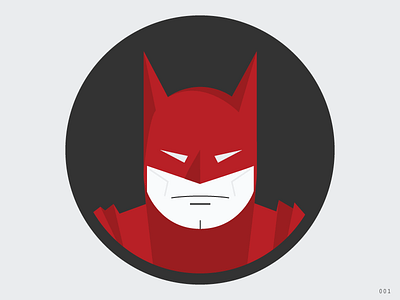 Red Bat(ish)man black clean icon illustration illustrator limited red simple