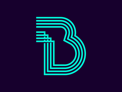 B - Logo-A-Day alphabet clean letter line logo simple typography